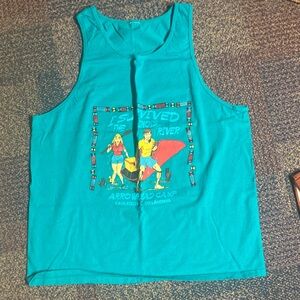 Teal Graphic Tank Top two xl tanks